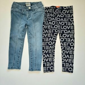 2for1 Toddler Blue Jeans and Love Leggings